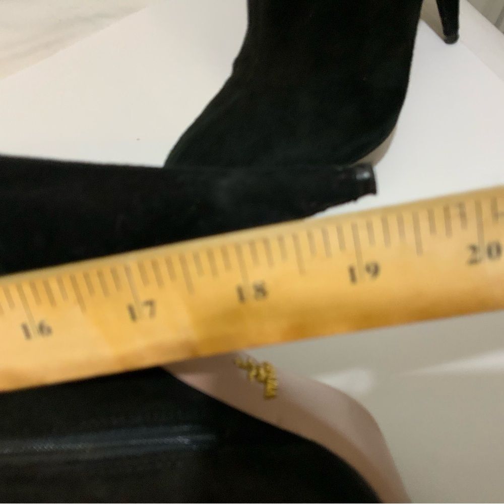 PRADA Black Suede Knee Stiletto Boots Size 39 - Picture 13 of 16